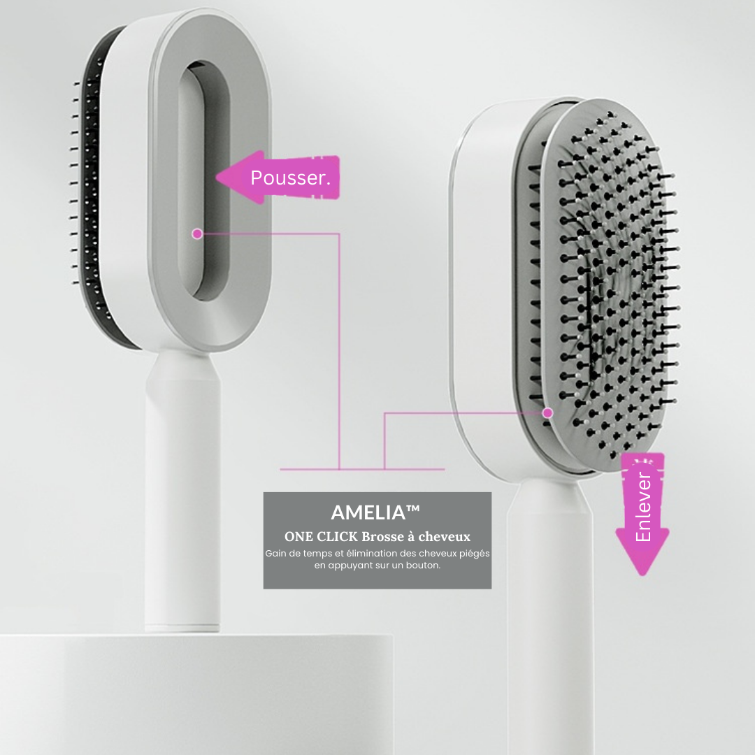 AMELIA™ One Click Self-Cleaning Hair Brush